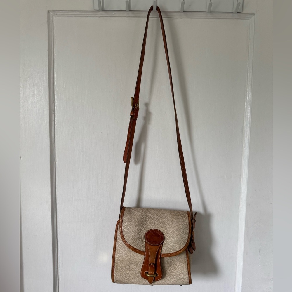 Vintage Dooney & Bourke Tan and Cognac Crossbody Bag